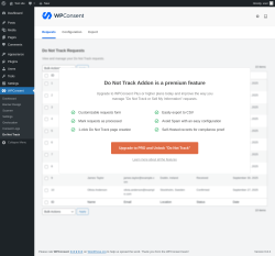 Page screenshot: WPConsent &rarr; Do Not Track