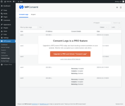 Page screenshot: WPConsent &rarr; Consent Logs