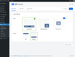 Page screenshot: WPConsent &rarr; Banner Design