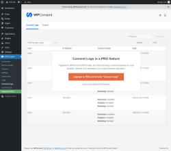Page screenshot: WPConsent &rarr; Consent Logs