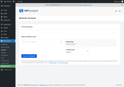 Page screenshot: WPConsent &rarr; Scanner