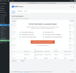 Page screenshot: WPConsent &rarr; Do Not Track
