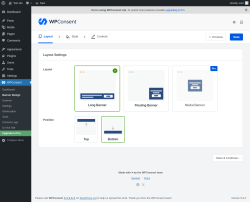 Page screenshot: WPConsent &rarr; Banner Design