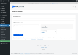 Page screenshot: WPConsent &rarr; Scanner