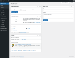 Page screenshot: Dashboard &lsaquo; Test site &mdash; WordPress