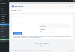Page screenshot: WPConsent &rarr; Scanner