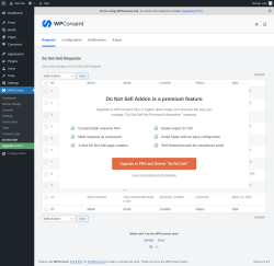 Page screenshot: WPConsent &rarr; Do Not Sell
