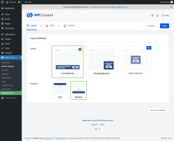 Page screenshot: WPConsent &rarr; Banner Design