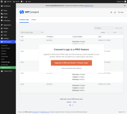Page screenshot: WPConsent &rarr; Consent Logs