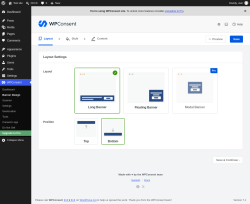 Page screenshot: WPConsent &rarr; Banner Design