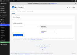 Page screenshot: WPConsent &rarr; Scanner