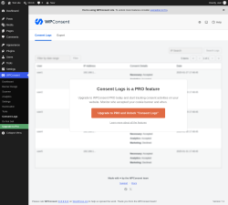 Page screenshot: WPConsent &rarr; Consent Logs