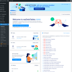 Page screenshot: wpDataTables