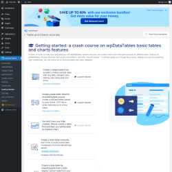 Page screenshot: wpDataTables &rarr; Getting Started