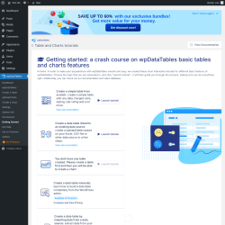 Page screenshot: wpDataTables &rarr; Getting Started