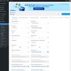 Page screenshot: wpDataTables &rarr; Settings