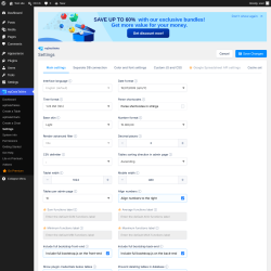 Page screenshot: wpDataTables &rarr; Settings