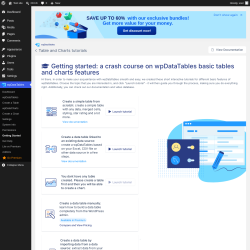 Page screenshot: wpDataTables &rarr; Getting Started