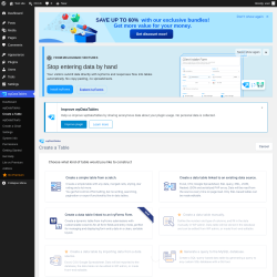 Page screenshot: wpDataTables &rarr; Create a Table