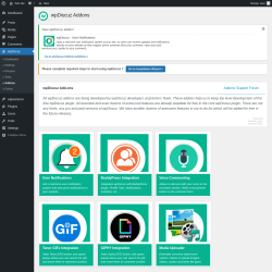 Page screenshot: wpDiscuz &rarr; &raquo; Addons