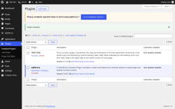 Page screenshot: Plugins &lsaquo; Test site &mdash; WordPress