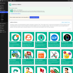 Page screenshot: wpDiscuz &rarr; &raquo; Addons