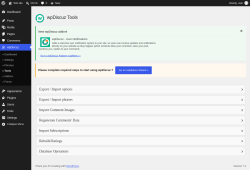 Page screenshot: wpDiscuz &rarr; &raquo; Tools