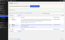 Page screenshot: Plugins &lsaquo; Test site &mdash; WordPress