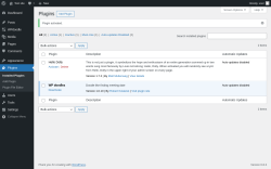Page screenshot: Plugins ‹ Test site — WordPress