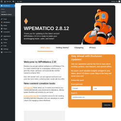 Page screenshot: Dashboard → WPeMatico About