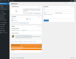 Page screenshot: Dashboard ‹ Test site — WordPress
