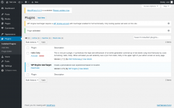 Page screenshot: Plugins ‹ Test site — WordPress