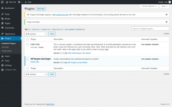 Page screenshot: Plugins ‹ Test site — WordPress