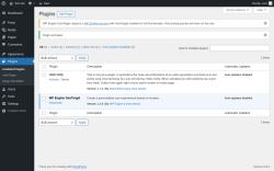 Page screenshot: Plugins ‹ Test site — WordPress