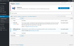 Page screenshot: Plugins &lsaquo; Test site &mdash; WordPress