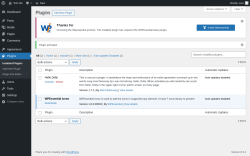 Page screenshot: Plugins &lsaquo; Test site &mdash; WordPress