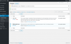 Page screenshot: Plugins &lsaquo; Test site &mdash; WordPress