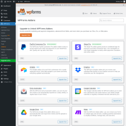 Page screenshot: WPForms &rarr; Addons