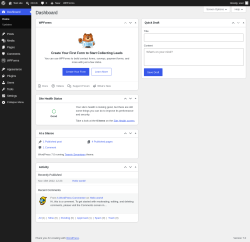 Page screenshot: Dashboard &lsaquo; Test site &mdash; WordPress