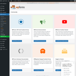 Page screenshot: WPForms → Community