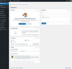 Page screenshot: Dashboard ‹ Test site — WordPress