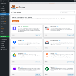 Page screenshot: WPForms → Addons