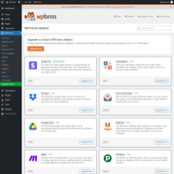 Page screenshot: WPForms → Addons