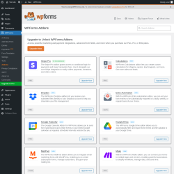 Page screenshot: WPForms → Addons