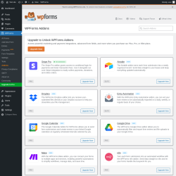 Page screenshot: WPForms &rarr; Addons