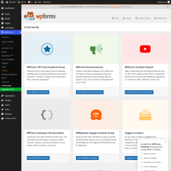 Page screenshot: WPForms &rarr; Community