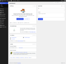 Page screenshot: Dashboard &lsaquo; Test site &mdash; WordPress