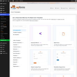 Page screenshot: WPForms &rarr; Form Templates