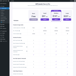 Page screenshot: WPFunnels → Free vs Pro