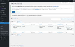 Page screenshot: Tools → Scheduled Actions
